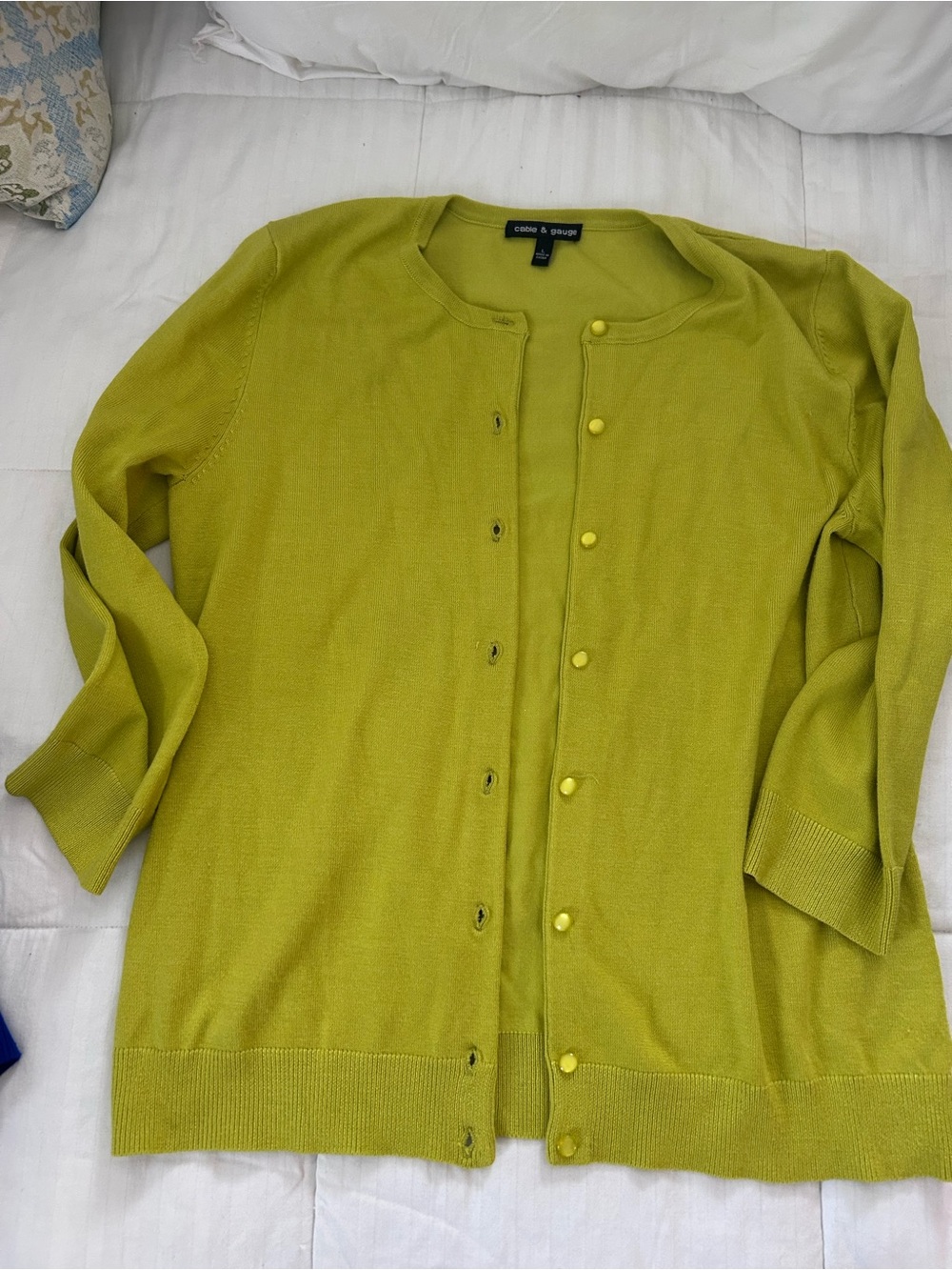Gorgeous Perfect Condition Cable and Gauge Cobalt Blue Cardigan SzL - Picture 5 of 5